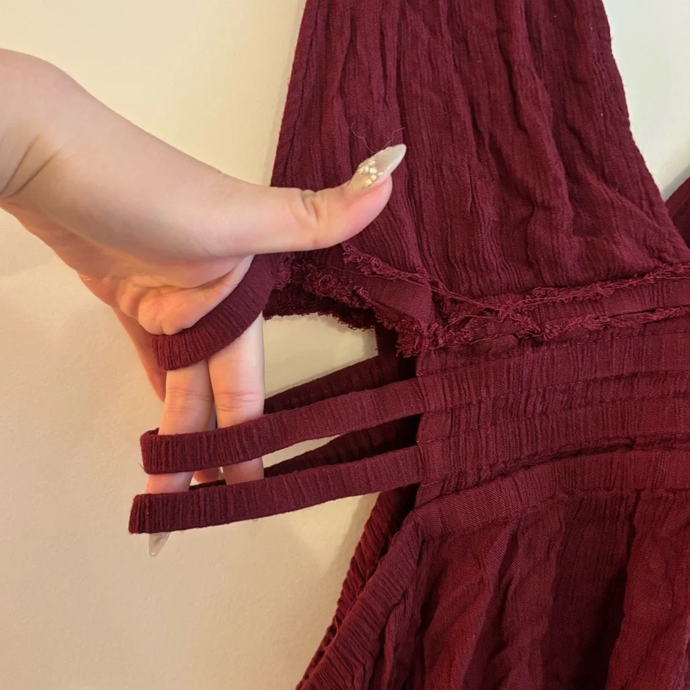 Free People Deep Red Backless Dress - Picture 3 of 4